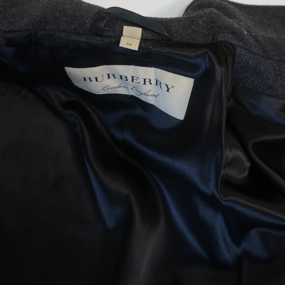 Mens Burberry Claythorpe Double-Breasted Peacoat Charcoal Gray Coat 54 US/44R - Picture 14 of 16